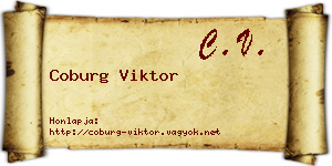 Coburg Viktor névjegykártya